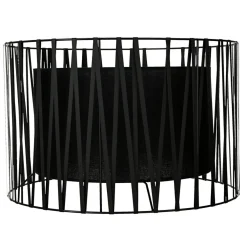 TK Lighting Lampenschirm Schwarz für Stehleuchte E27 Zylinder Ø50cm