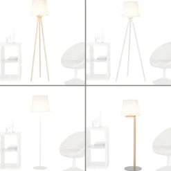 Hot Duolla Lampenschirm Stehlampe Weiß Spitze Textil E27