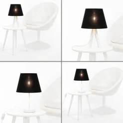 Duolla Lampenschirm Stoff für Tischlampe Schwarz E14* Lampenschirme