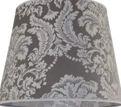 Duolla Lampenschirm Stoff Silber Muster E27 Pendelleuchte* Lampenschirme