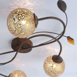 Paul Neuhaus Landhaus Deckenleuchte G9 4-flammig Kugeln Gold Floral* Deckenleuchten|Flurlampen