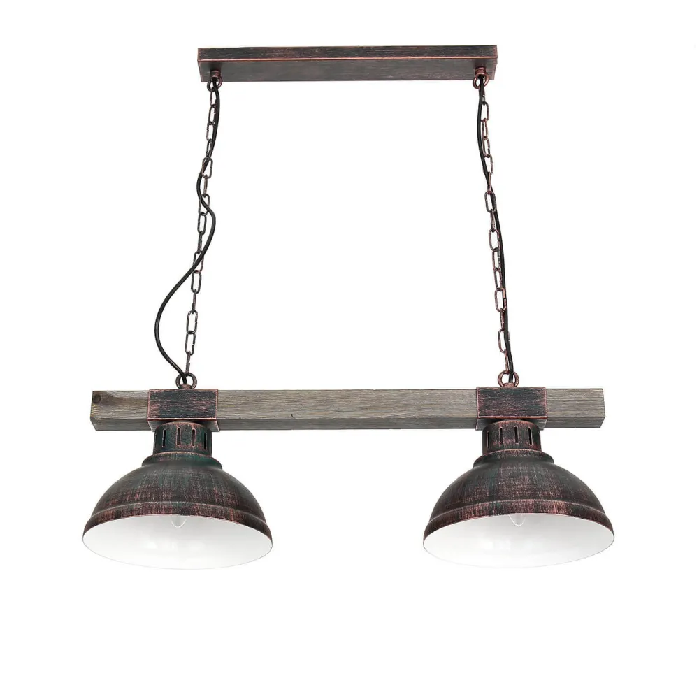 Sale Luminex Landhaus Pendellampe Echt Holz Kupfer Antik HAKON