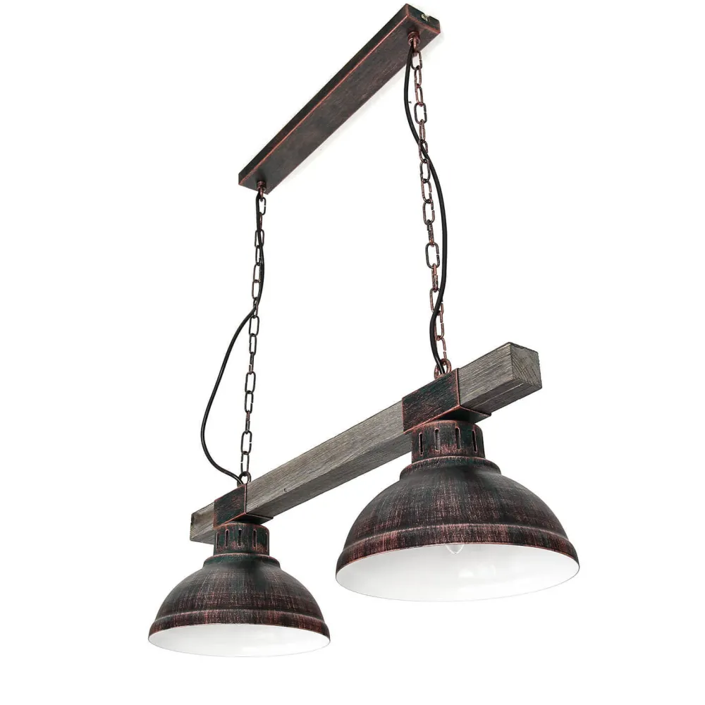 Sale Luminex Landhaus Pendellampe Echt Holz Kupfer Antik HAKON