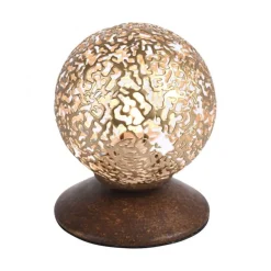 New Paul Neuhaus Landhaus Tischlampe Metall Rostbraun Gold 12,5 cm G9