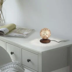 New Paul Neuhaus Landhaus Tischlampe Metall Rostbraun Gold 12,5 cm G9