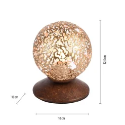 New Paul Neuhaus Landhaus Tischlampe Metall Rostbraun Gold 12,5 cm G9