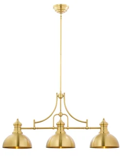 Online Jupiter Lange Deckenleuchte Metall E27 in Kupfer 3-flmg 122,5 cm