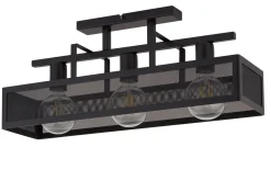 Sigma Lange Deckenleuchte Schwarz Metall 3-flammig Industrie* Deckenleuchten|Flurlampen