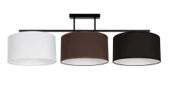 Best Belis Lange Deckenleuchte Stoff Weiß Braun Schwarz E27 100 cm