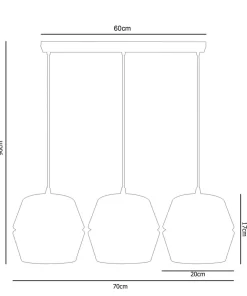 Belis Lange Hängelampe 3-flammig Metall Schwarz Weiß Gold E27* Hängelampen|Bürolampen