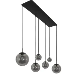 Steinhauer Lange Hängelampe Glas in Rauchgrau 120 cm E27 Modern* Hängelampen|Bürolampen
