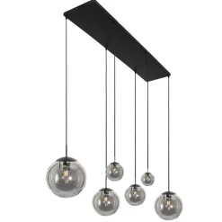 Steinhauer Lange Hängelampe Glas in Rauchgrau 120 cm E27 Modern* Hängelampen|Bürolampen