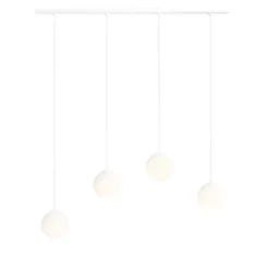 ALDEX Lange Hängelampe Glas Metall Weiß 4-flammig E14 Modern* Hängelampen|Bürolampen