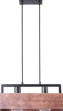 Sigma Lange Hängelampe Metall Holz 40 cm 2-flammig gemütlich* Moderne Lampen|Holzlampen