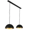 Steinhauer Lange Hängelampe Metall in Schwarz Gold 140 cm E27* Hängelampen|Bürolampen