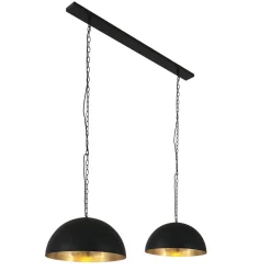 Steinhauer Lange Hängelampe Metall in Schwarz Gold 140 cm E27* Hängelampen|Bürolampen