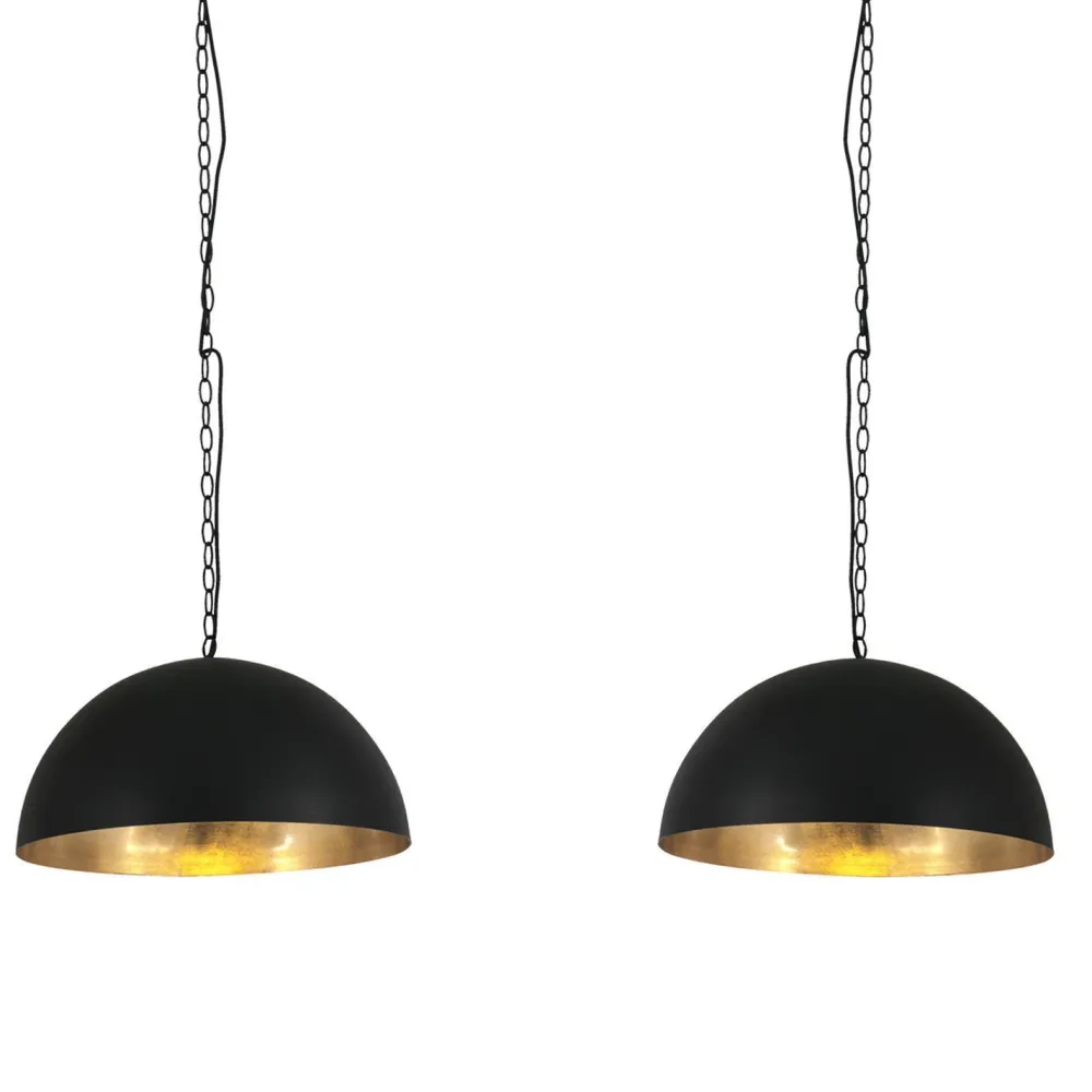 Steinhauer Lange Hängelampe Metall in Schwarz Gold 140 cm E27* Hängelampen|Bürolampen