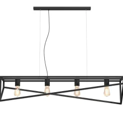 Sale Luminex Lange Hängelampe Metall Schwarz E27 100 cm Industrial