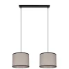 Belis Lange Hängelampe Stoff Schwarz Beige E27 50 cm 2-flmg* Hängelampen|Bürolampen