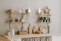 Belis Lange Hängelampe Weiß Holz Metall L:40 cm E27 2-flmg* Hängelampen|Bürolampen