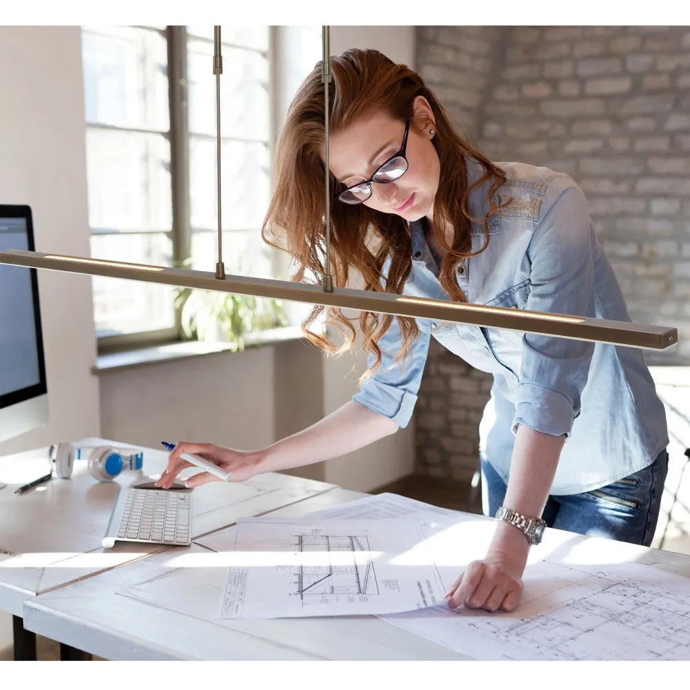 Steinhauer Lange LED Deckenleuchte in Bronze 122 cm 4000 K dimmbar* Deckenleuchten|Led Lampen