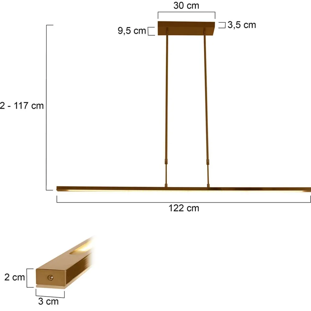 Steinhauer Lange LED Deckenleuchte in Bronze 122 cm 4000 K dimmbar* Deckenleuchten|Led Lampen