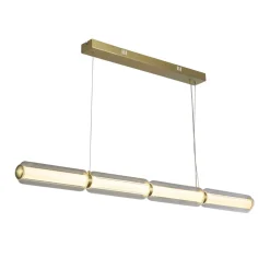 Searchlight Lange LED Pendelleuchte Glas Metall 109 cm warmweiß* Bürolampen|Wohnzimmerlampen