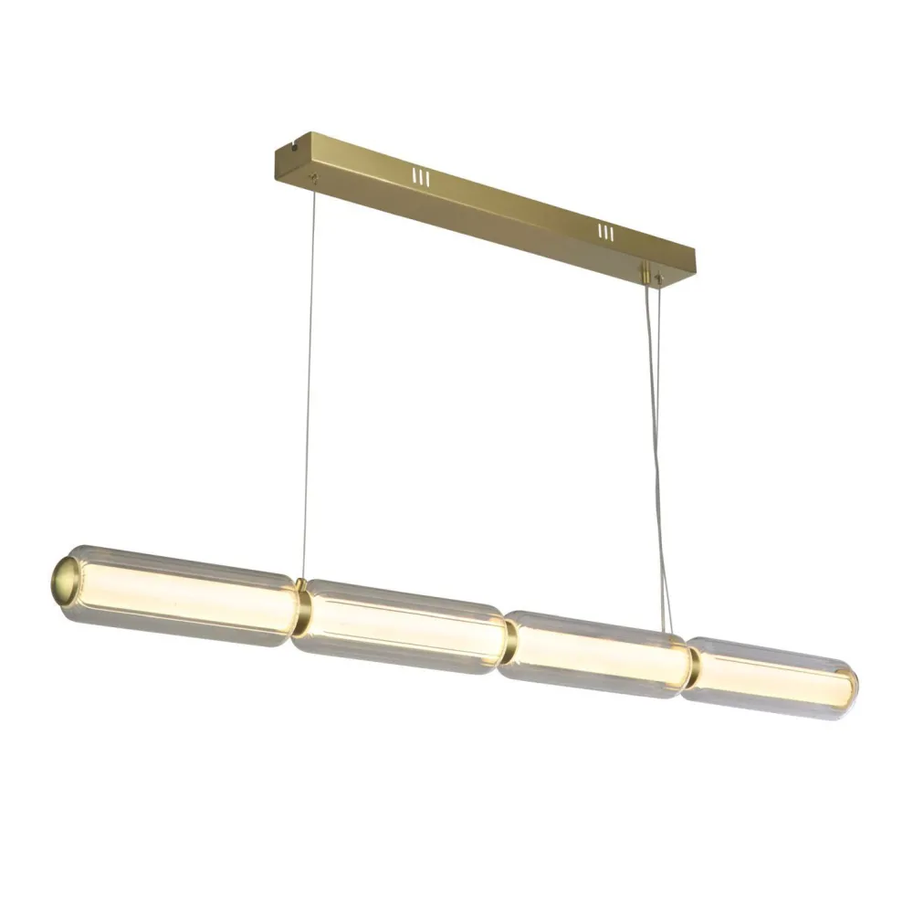 Searchlight Lange LED Pendelleuchte Glas Metall 109 cm warmweiß* Bürolampen|Wohnzimmerlampen