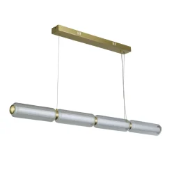 Searchlight Lange LED Pendelleuchte Glas Metall 109 cm warmweiß* Bürolampen|Wohnzimmerlampen