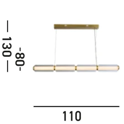 Searchlight Lange LED Pendelleuchte Glas Metall 109 cm warmweiß* Bürolampen|Wohnzimmerlampen