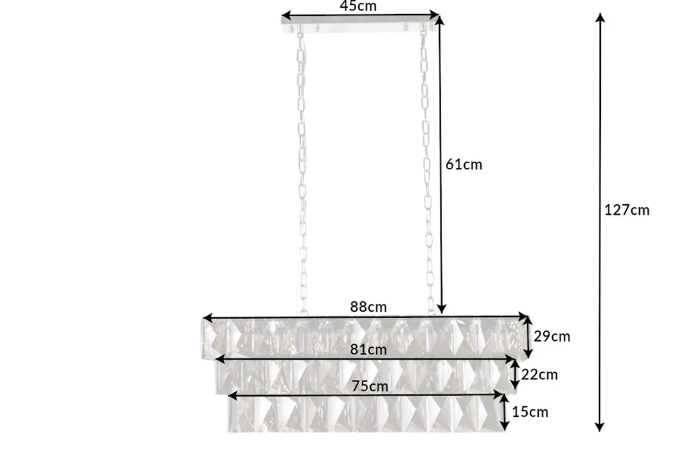 Best Invicta Interior Lange Pendelleuchte Glas Metall 88 cm E14 Modern
