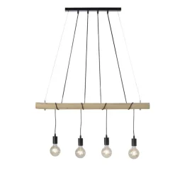 Outlet Just Light Lange Pendelleuchte Holzbalken 100 cm inkl E27 2700 K