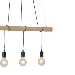 Outlet Just Light Lange Pendelleuchte Holzbalken 100 cm inkl E27 2700 K