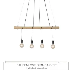 Outlet Just Light Lange Pendelleuchte Holzbalken 100 cm inkl E27 2700 K