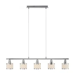 Just Light Lange Pendelleuchte Metall Chrom 5-flammig E14 90 cm* Hängelampen|Bürolampen