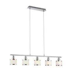 Just Light Lange Pendelleuchte Metall Chrom 5-flammig E14 90 cm* Hängelampen|Bürolampen