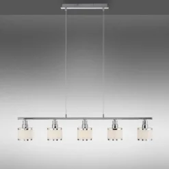 Just Light Lange Pendelleuchte Metall Chrom 5-flammig E14 90 cm* Hängelampen|Bürolampen