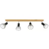 Discount Spot Light Langer Deckenstrahler Holz Metall 4-flmg beweglich