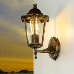 Easylight Laterne Außenleuchte E27 rustikal Gold Antik PARIS* Rustikale Lampen|Rustikale Außenleuchten