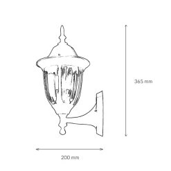 Easylight Laterne Wandleuchte Außen Gold Antik E27 IP44 MILANO* Rustikale Lampen|Rustikale Außenleuchten