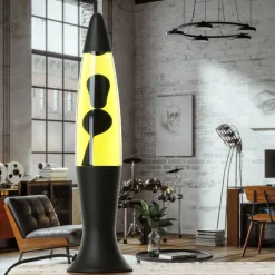Best Easylight Lavalampe Schwarz Gelb 40 cm hoch Retro Wohnzimmer ROXY