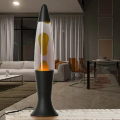 Easylight Lavalampe Schwarz Grau Gelb Retro 40 cm hoch dekorativ ROXY* Lavalampen