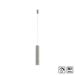 Just Light LED Akku Hängelampe Greige Metall Touch Dimmen 3000 K* Hängelampen|Led Lampen