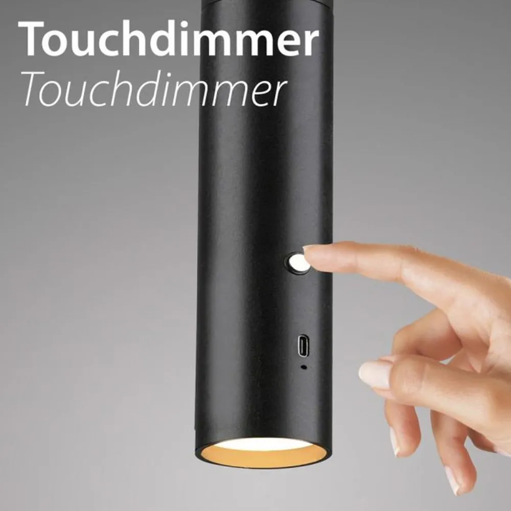 Just Light LED Akku Pendelleuchte Schwarz Metall Touch Dimmen 3 W* Wohnzimmerlampen|Schlafzimmer Lampen
