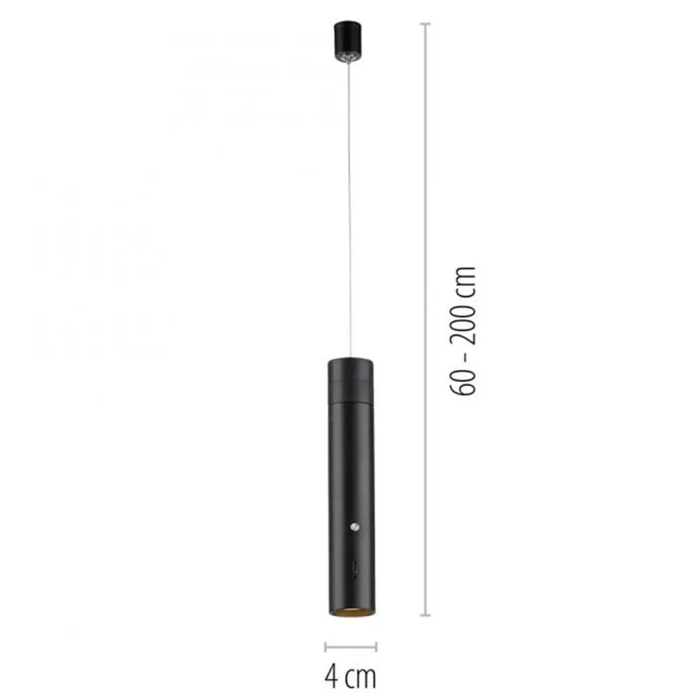 Just Light LED Akku Pendelleuchte Schwarz Metall Touch Dimmen 3 W* Wohnzimmerlampen|Schlafzimmer Lampen