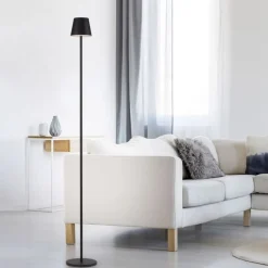 Just Light LED Akku Stehlampe Schwarz IP54 125 cm Touch Dimmen 2 W