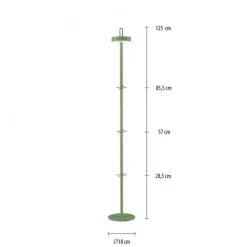 Just Light LED Akku Stehleuchte Grün Dimmer Touch IP44 125,2 cm