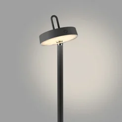 Just Light LED Akku Stehleuchte Schwarz Dimmer Touch IP44 125,2 cm* Led Lampen|Metall Lampen