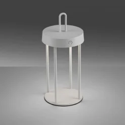 Just Light LED Akku Tischlampe Aluminium dimmbar IP44 28,4 cm Weiß* Led Lampen|Schlafzimmer Lampen