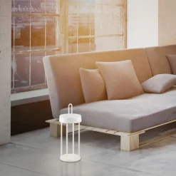 Just Light LED Akku Tischlampe Aluminium dimmbar IP44 28,4 cm Weiß* Led Lampen|Schlafzimmer Lampen